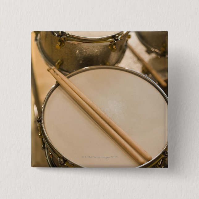 Drum Kit 3 15 Cm Square Badge (Front)