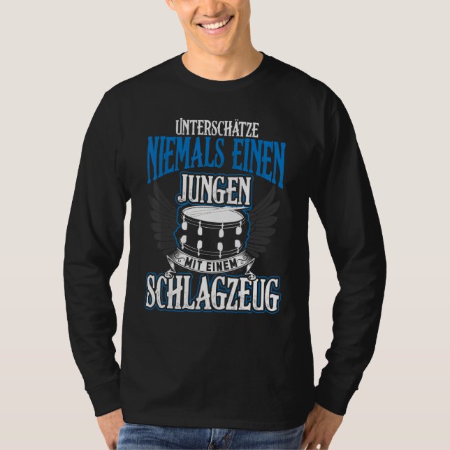 Drum Kit Boy Drummer  Drummer T-Shirt (Front)