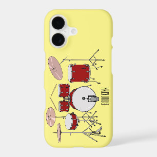 Drum kit cartoon illustration