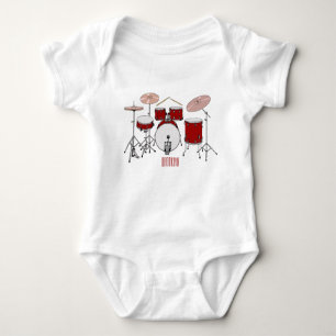 Drum kit cartoon illustration baby bodysuit