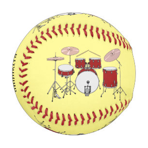 Drum kit cartoon illustration baseball