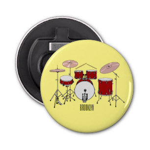 Drum kit cartoon illustration  bottle opener
