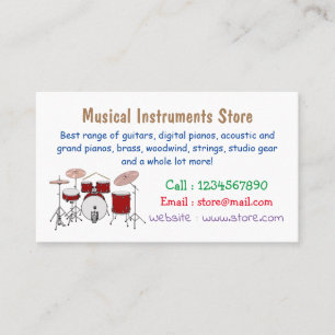 Drum kit cartoon illustration business card