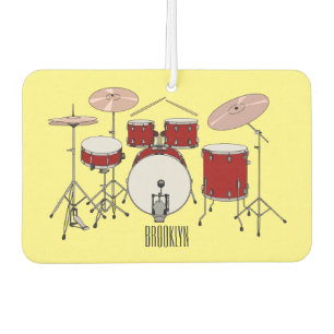Drum kit cartoon illustration car air freshener