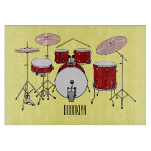 Drum kit cartoon illustration cutting board