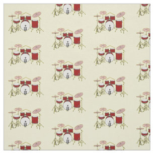 Drum kit cartoon illustration fabric