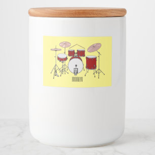 Drum kit cartoon illustration food label