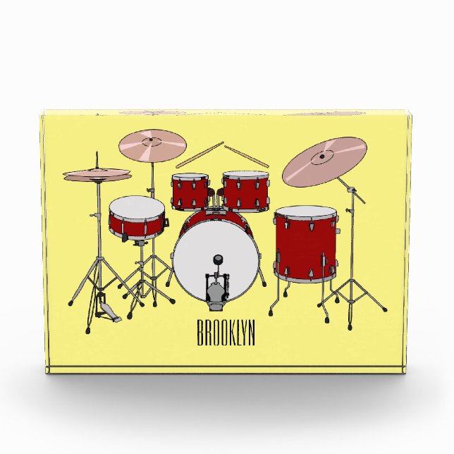 Drum kit cartoon illustration  photo block (Front)