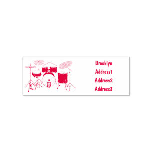 Drum kit cartoon illustration self-inking stamp
