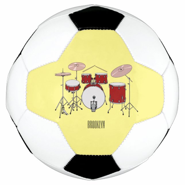 Drum kit cartoon illustration  soccer ball (Front)
