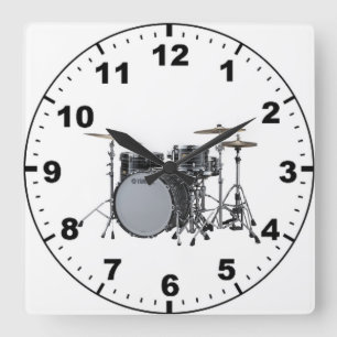 "Drum kit" design wall clocks