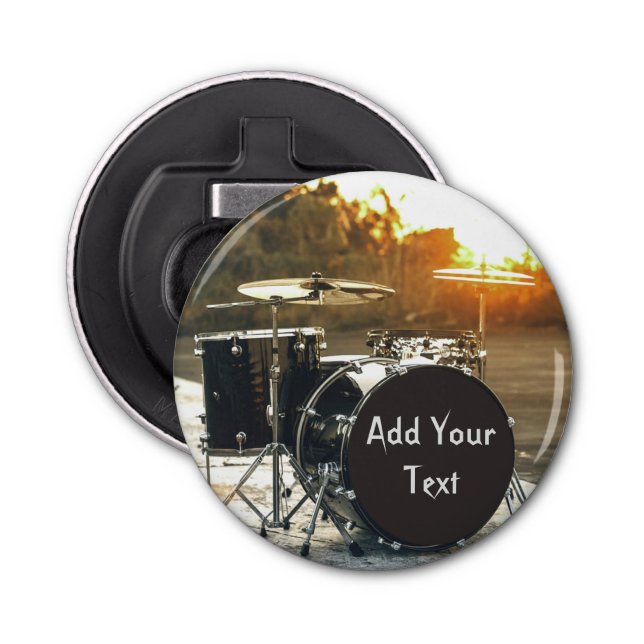 Drum Kit Drummer Rock  Personalise Customise Bottle Opener (Front)