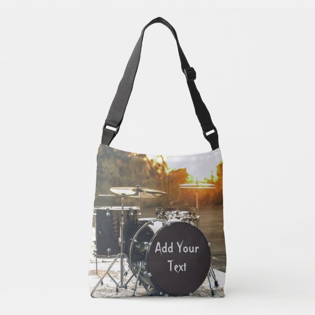 Drum Kit Drummer Rock  Personalise Customise Crossbody Bag (Front)