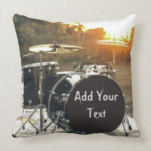 Drum Kit Drummer Rock  Personalise Customise Cushion