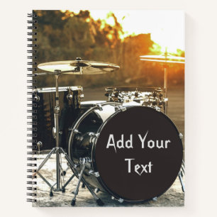Drum Kit Drummer Rock Personalise Customise Notebook