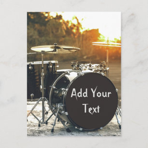 Drum Kit Drummer Rock  Personalise Customise Postcard