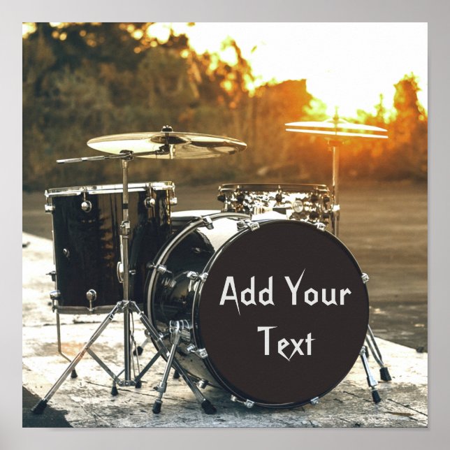 Drum Kit Drummer Rock  Personalise Customise Poster (Front)