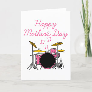 Drum Kit Mother's Day Drummer Musician Thank You Card