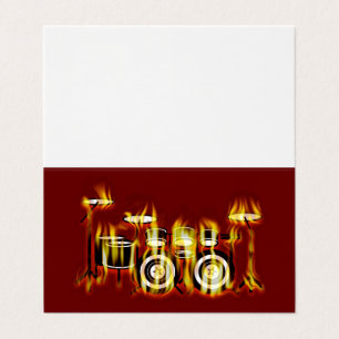 Drum kit on fire - flaming drum set