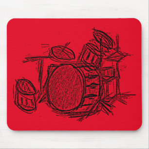 Drum kit rock band grunge mouse pad