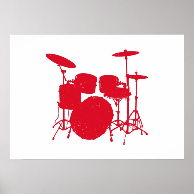 Drum Kit Silhouette Poster (Front)