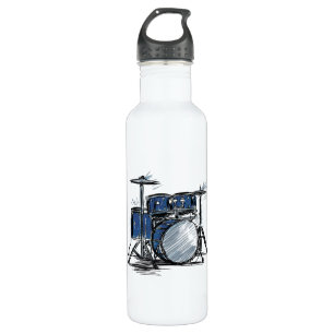 Drum Kit Sketch Music 710 Ml Water Bottle