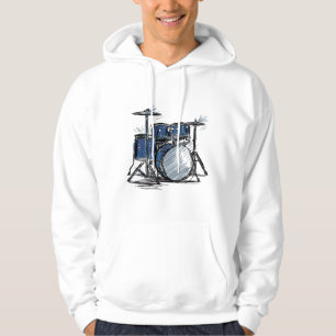Drum Kit Sketch Music Hoodie