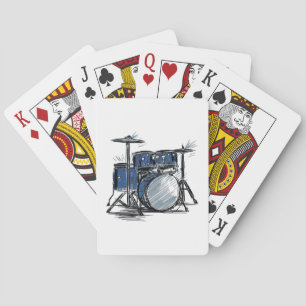 Drum Kit Sketch Music Playing Cards