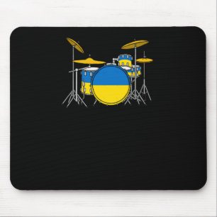 Drum Kit Ukrainian Flag Drummer Musician Sticker Mouse Pad