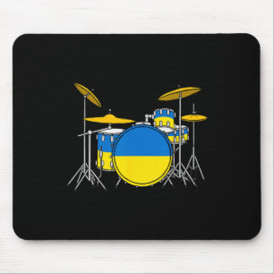 Drum Kit Ukrainian Flag Ukraine Drummer Musician Mouse Pad