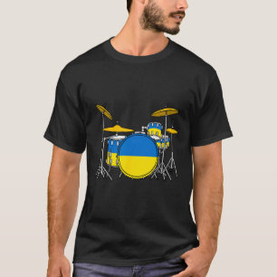 Drum Kit Ukrainian Flag Ukraine Drummer Musician T-Shirt