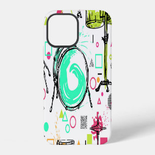 Drum Kit: Watercolor Memphis Retro. iPhone 12 Case