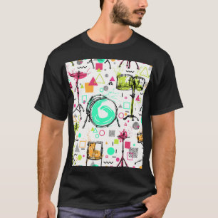 Drum Kit: Watercolor Memphis Retro. T-Shirt
