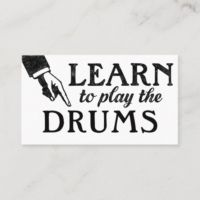 Drum Lessons Business Cards - Cool Vintage (Front)