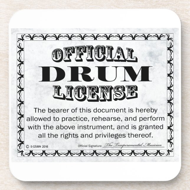 Drum License Coaster (Front)