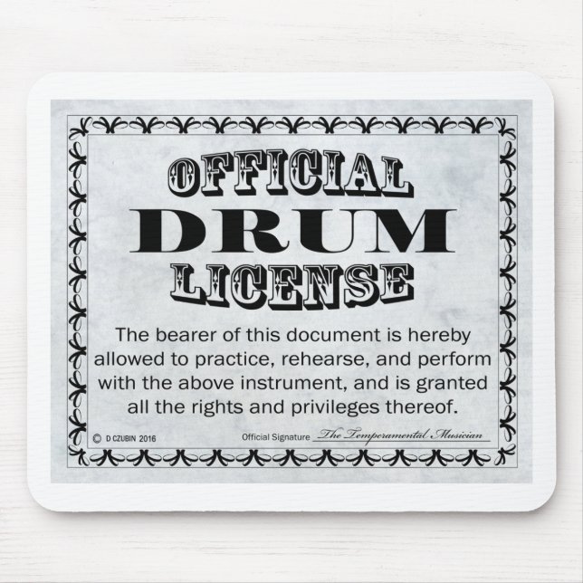 Drum License Mouse Pad (Front)