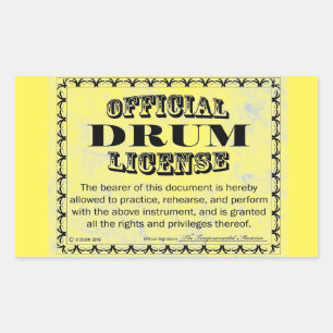 Drum License Rectangular Sticker
