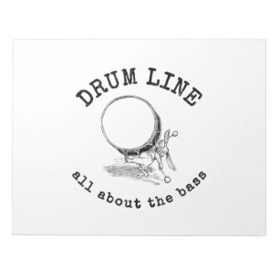 drum line - all about bass marching band notepad