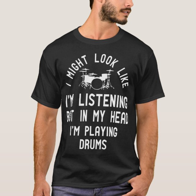 Drum Major Drum Sticks Drumline Drums T-Shirt (Front)