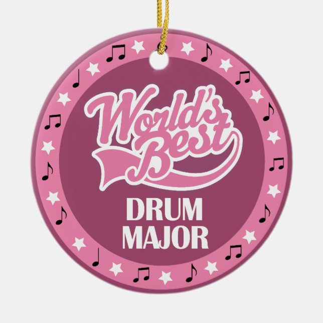Drum Major Gift For Her Ceramic Tree Decoration (Front)