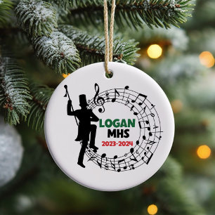 Drum Major Marching Band Christmas Ornament