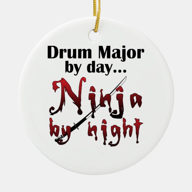 Drum Major Ninja Ceramic Tree Decoration (Front)