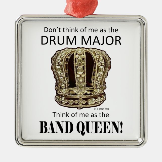 Drum Major Queen Metal Ornament (Front)