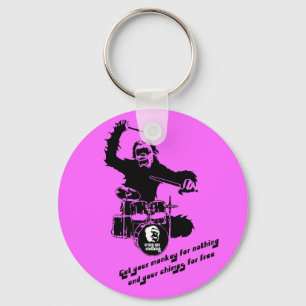 drum monkey crazyape key ring