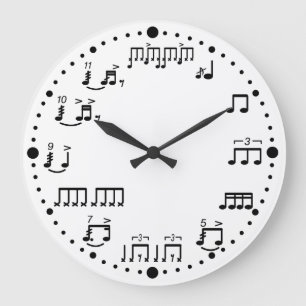 Drum Notes and Rudiments Music Clock for Drummers