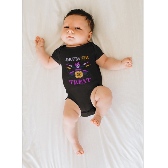 Drum or Treat Skeleton Halloween Baby Bodysuit (Creator Uploaded)