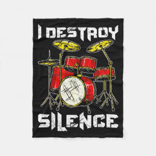Drum Percussionist Drummers I Destroy Silence Drum Fleece Blanket