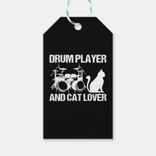 Drum Player And Cat Lover Drumming Musician Drums Gift Tags