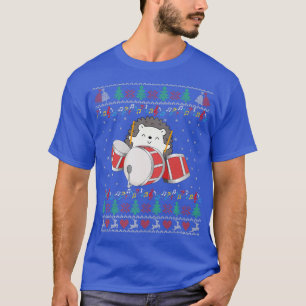 Drum Player Ugly Christmas Sweater Hedgehog Xmas M