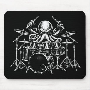 Drum Playing Octopus Mouse Pad